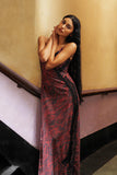 'LANA' Distorted Chunri Print and Lace Dress (Women)