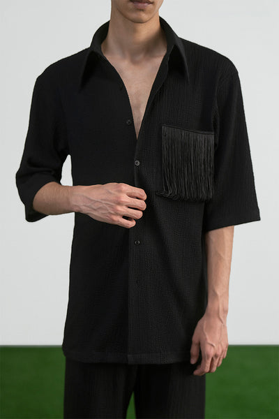 マルモア 【marmors】tweed fringe shirt BLACK marmors【マルモア】 tweed fringe shirt BLACK (0224301073)