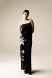 HAND CRAFTED MALKA COLUMN DRESS IN BLACK