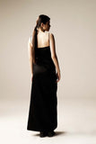 HAND CRAFTED MALKA COLUMN DRESS IN BLACK