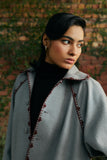 ‘Pamir’ Grey and Burgundy Islampur Shawl Shacket