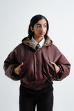 'CHAMPA' Leather Hoodie Jacket