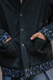 Meeran Hand Embroidered Suede Shirt Jacket