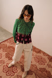 Hand-dyed Bandhani and Hand Embroidered Tailored Shirt
