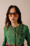 Hand-dyed Bandhani and Hand Embroidered Tailored Shirt