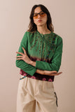 Hand-dyed Bandhani and Hand Embroidered Tailored Shirt