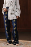 Zeenah Hand Embellished Denim Trousers