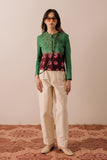 Hand-dyed Bandhani and Hand Embroidered Tailored Shirt