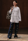 Zeenah Hand Embellished Denim Trousers