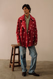 Denim Bandhani and Embroidered Patch Trousers