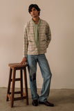 Denim Bandhani and Embroidered Patch Trousers
