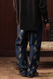 Zeenah Hand Embellished Denim Trousers