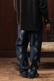 Zeenah Hand Embellished Denim Trousers