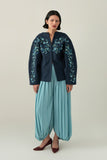 'RAAG' AQUA BLUE DRAPE TROUSER (WOMEN)