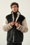 ‘TIMUR' FAUX FUR VARSITY JACKET (M)
