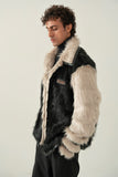 ‘TIMUR' FAUX FUR VARSITY JACKET (M)