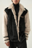‘TIMUR' FAUX FUR VARSITY JACKET (M)