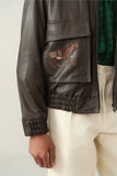 RAAHI' EMBROIDERED LEATHER JACKET (M)