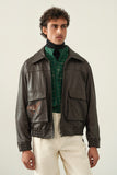 RAAHI' EMBROIDERED LEATHER JACKET (M)