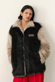‘TIMUR' FAUX FUR VARSITY JACKET (F)