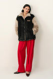 ‘TIMUR' FAUX FUR VARSITY JACKET (F)