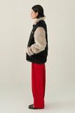 ‘TIMUR' FAUX FUR VARSITY JACKET (F)