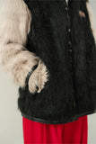 ‘TIMUR' FAUX FUR VARSITY JACKET (F)