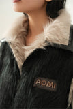 ‘TIMUR' FAUX FUR VARSITY JACKET (F)