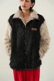 ‘TIMUR' FAUX FUR VARSITY JACKET (F)