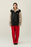 ‘TIMUR' FAUX FUR VARSITY JACKET (F)