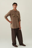 SHUJA' HAND EMBROIDERED KHADDAR SHIRT (M)