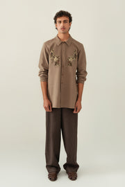 SHUJA' HAND EMBROIDERED KHADDAR SHIRT (M)