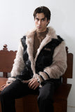 ‘TIMUR' FAUX FUR VARSITY JACKET (M)