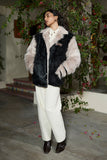 ‘TIMUR' FAUX FUR VARSITY JACKET (F)