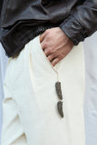 'FEATHER' HAND EMBELLISHED KHADDAR TROUSERS (M)