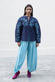 'RAAG' AQUA BLUE DRAPE TROUSER (WOMEN)